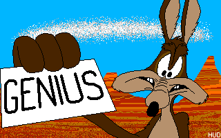 [Coyote
Holding Up a Genius Sign Pic]