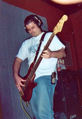 Eric recording bass tracks - May 2002